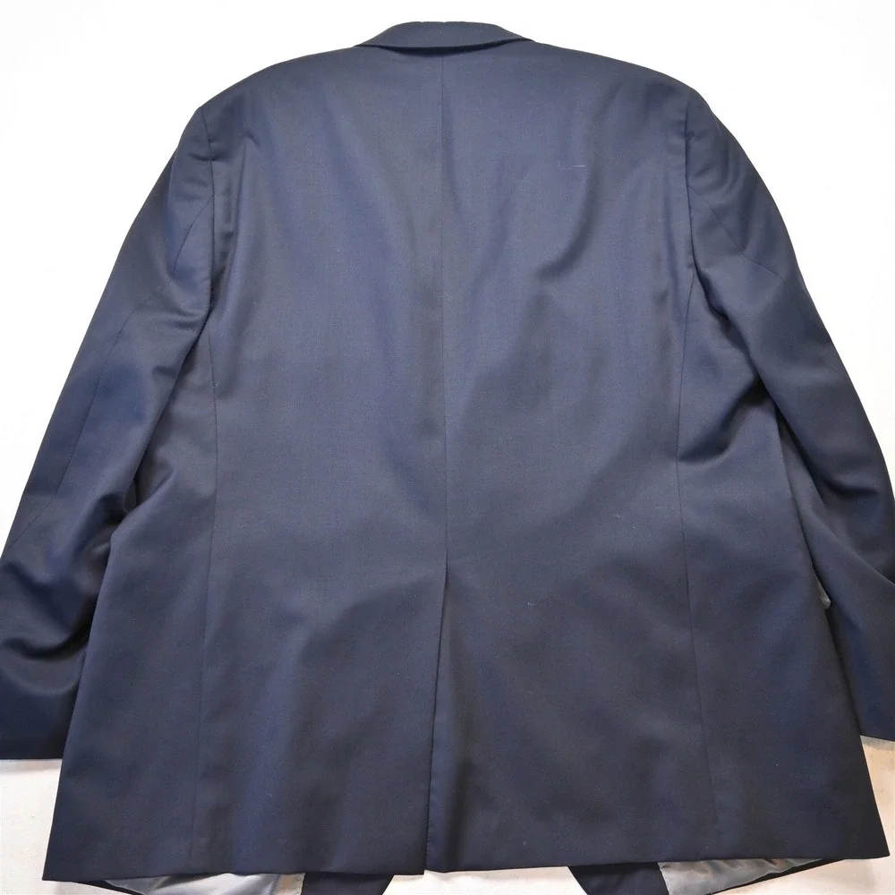 Hart Schaffner Marx 48L Navy Blue Wool USA Gold Button Mens Blazer Sport Coat‎